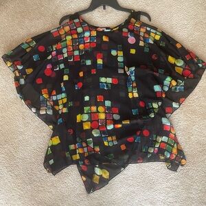 Chic Multicolor Geometric Women's Blouse
